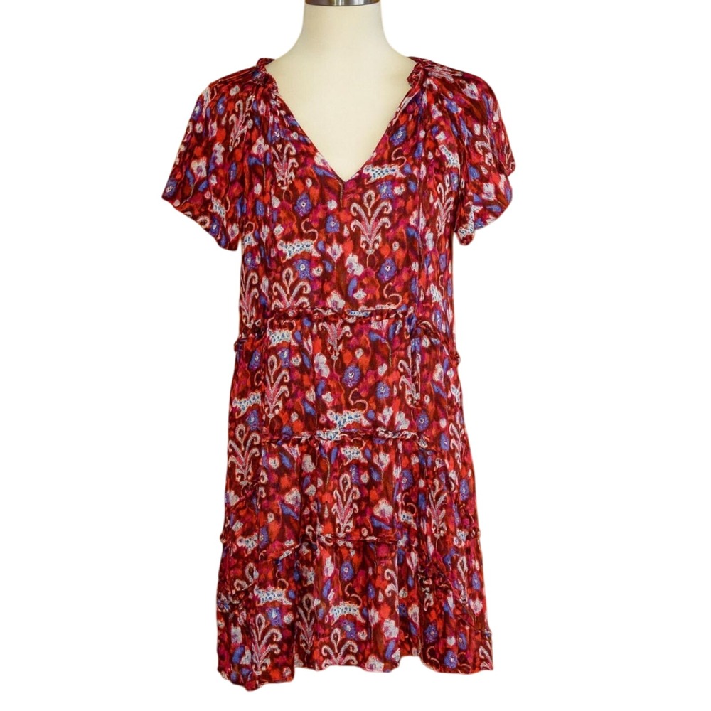 Anthropologie Dress Size M Print‎ Multicolor Mini Artsy Boho Summer Flowy